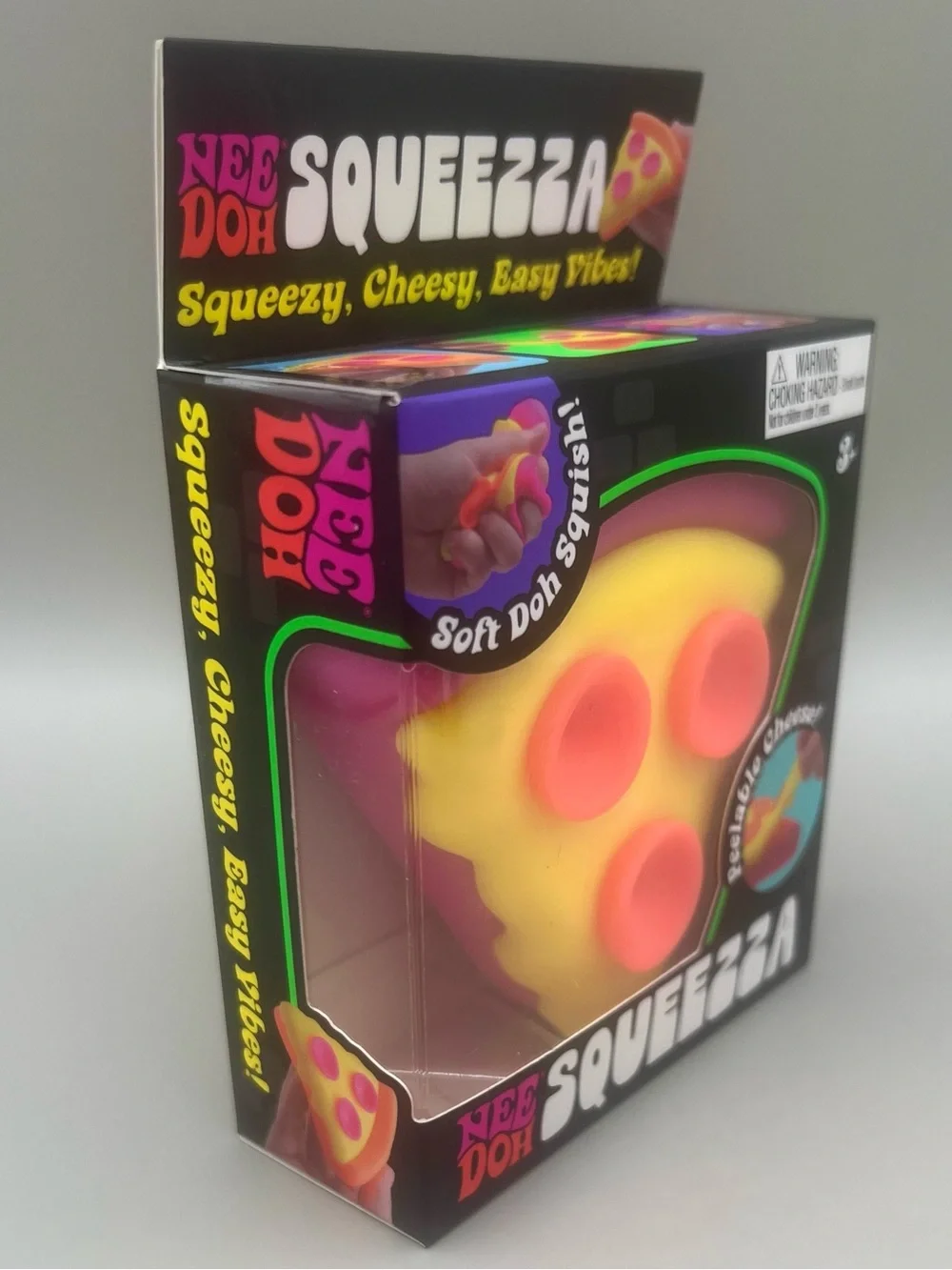 Authentic Schylling NeeDoh SQUEEZZA Pizza 🍕Orange/Yellow/Pink 🧡💛🩷 Soft Doh NEW